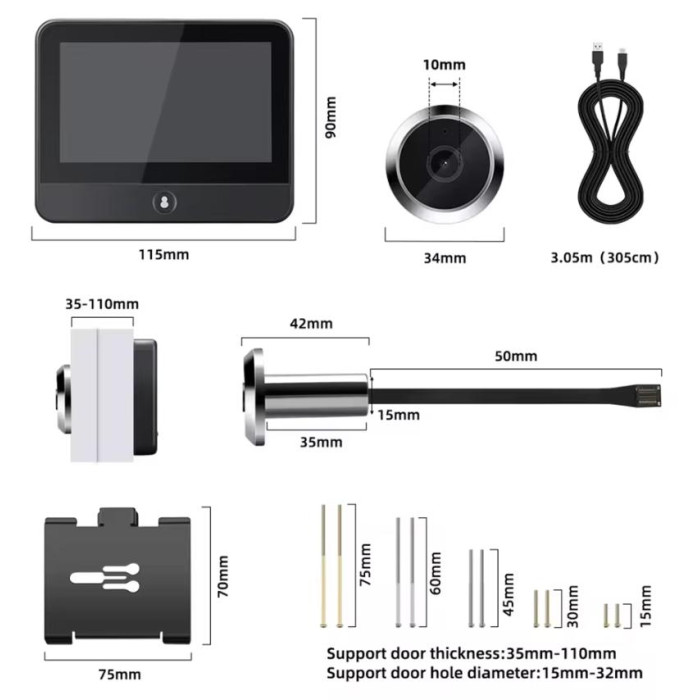 Door Viewer Camera with LCD Screen